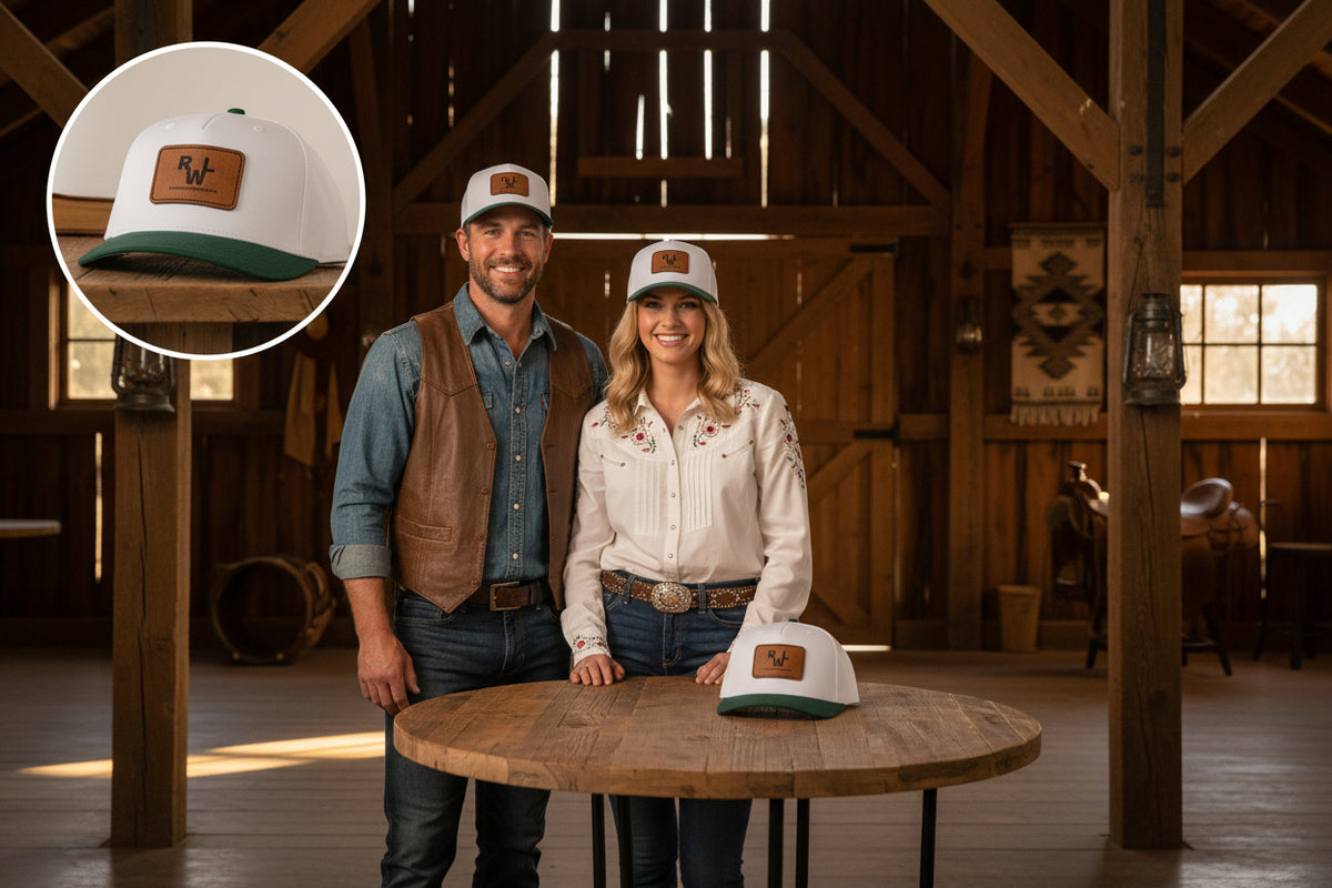 Real Western Life -Leather Patch Baseball Cap — Retro Rugged Logo Hat