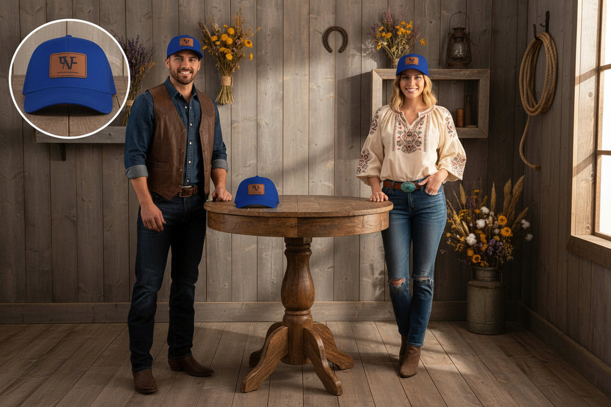 Real Western Life -Leather Patch Baseball Cap — Retro Rugged Logo Hat