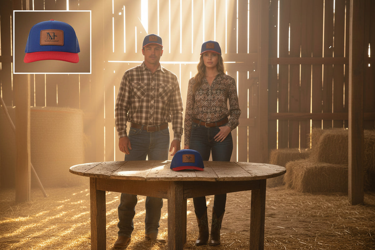 Real Western Life -Leather Patch Baseball Cap — Retro Rugged Logo Hat