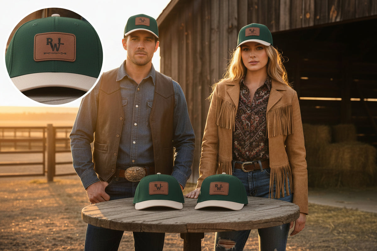 Real Western Life -Leather Patch Baseball Cap — Retro Rugged Logo Hat