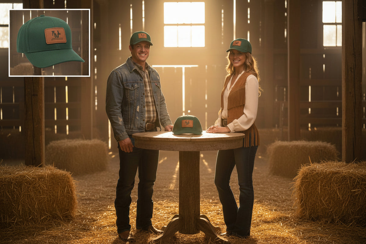 Real Western Life -Leather Patch Baseball Cap — Retro Rugged Logo Hat