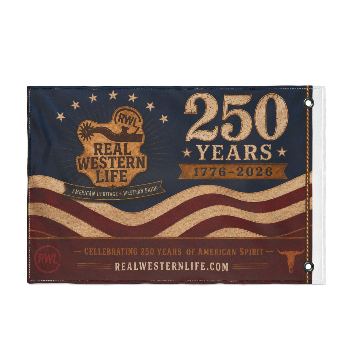 RWL 250 Years Real Western Life Double-Sided Patriotic Flag