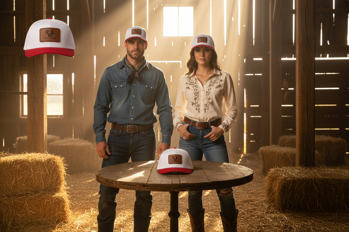 Real Western Life -Leather Patch Baseball Cap — Retro Rugged Logo Hat