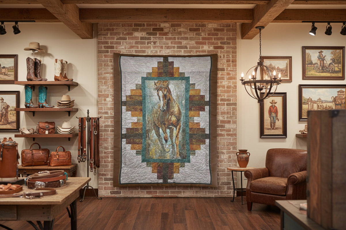 Rustic Horse Comforter | Cozy Quilted Blanket