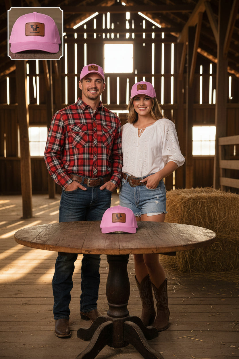 Real Western Life -Leather Patch Baseball Cap — Retro Rugged Logo Hat