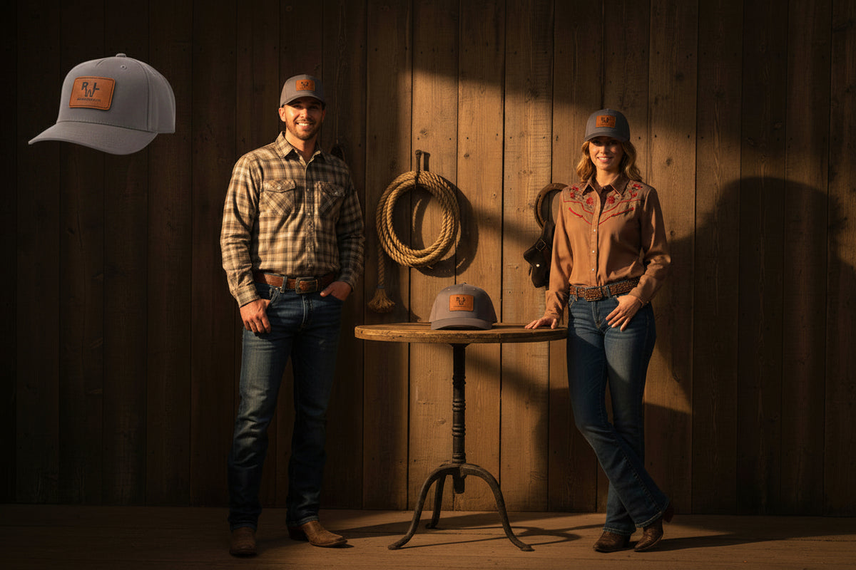 Real Western Life -Leather Patch Baseball Cap — Retro Rugged Logo Hat