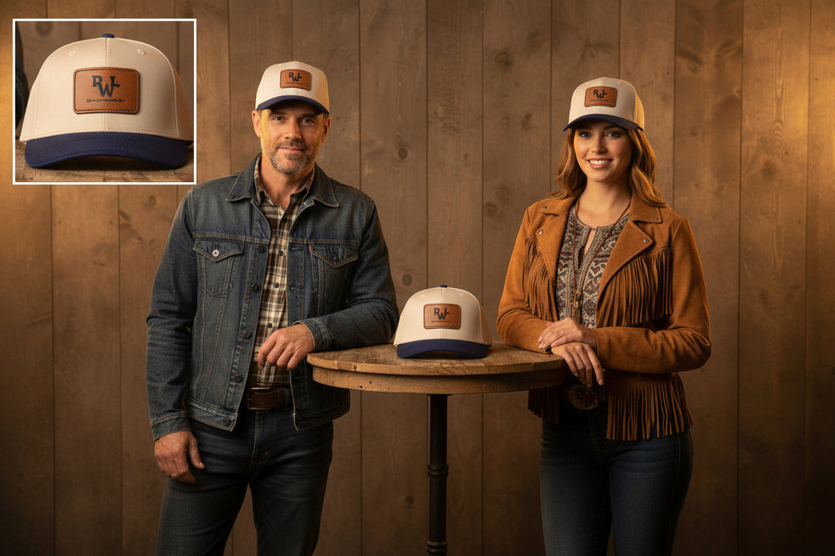 Real Western Life -Leather Patch Baseball Cap — Retro Rugged Logo Hat