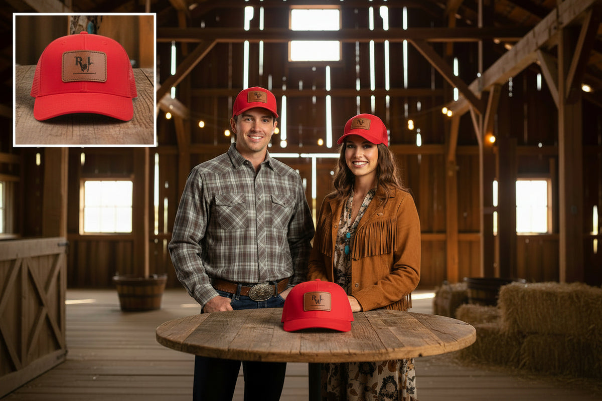 Real Western Life -Leather Patch Baseball Cap — Retro Rugged Logo Hat