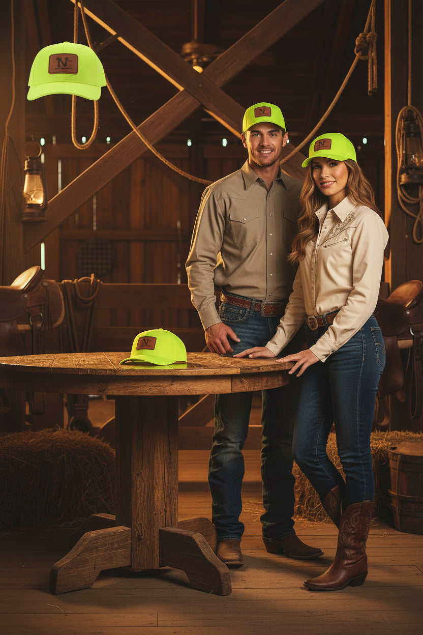 Real Western Life -Leather Patch Baseball Cap — Retro Rugged Logo Hat
