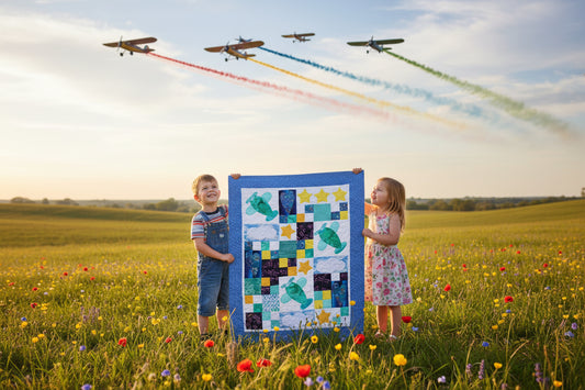 Custom Handmade Kids Airplane Quilt – Sky Dreams Design